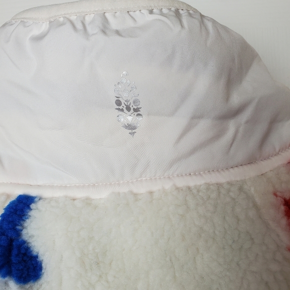 FP free people rocky ridge fleece jacket white blue red - Picture 8 of 11